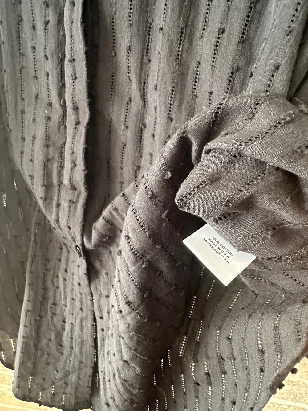 MISA Los Angeles Juana Ruffle Sleeve Blouse Shirt Eyelet Cotton  size M